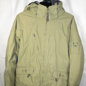 Columbia Omni-Tech Interchange Jacket Coat Tan Khaki Hooded Women's L 3-in-1